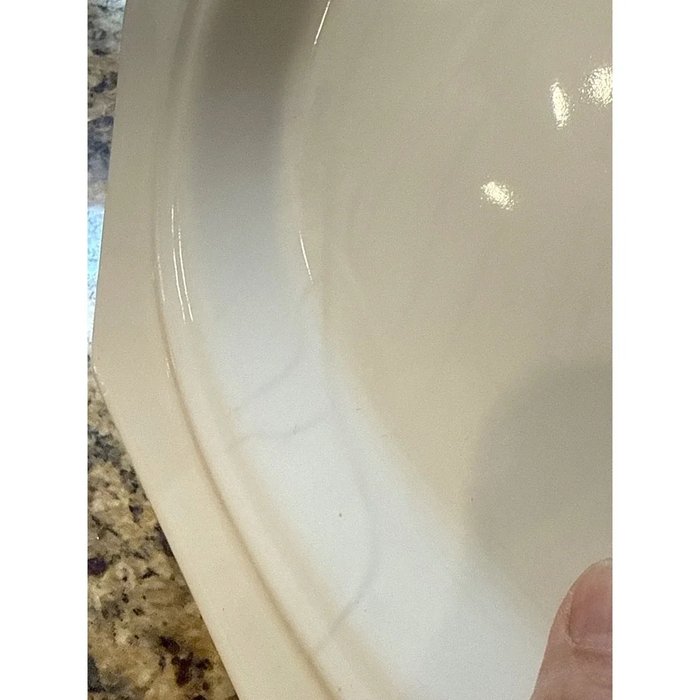 Pfaltzgraff Heritage White Oval Serving Platter 14‎ Inch Octagonal Stoneware USA